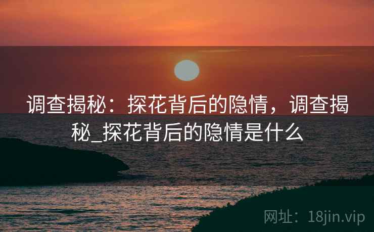 调查揭秘:探花背后的隐情,调查揭秘_探花背后的隐情是什么 调查揭秘:探花背后的隐情,调查揭秘_探花背后的隐情是什么