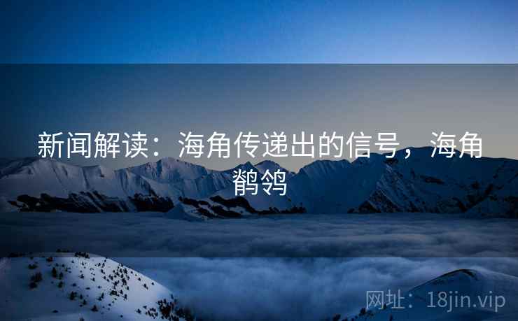 新闻解读：海角传递出的信号，海角鹡鸰