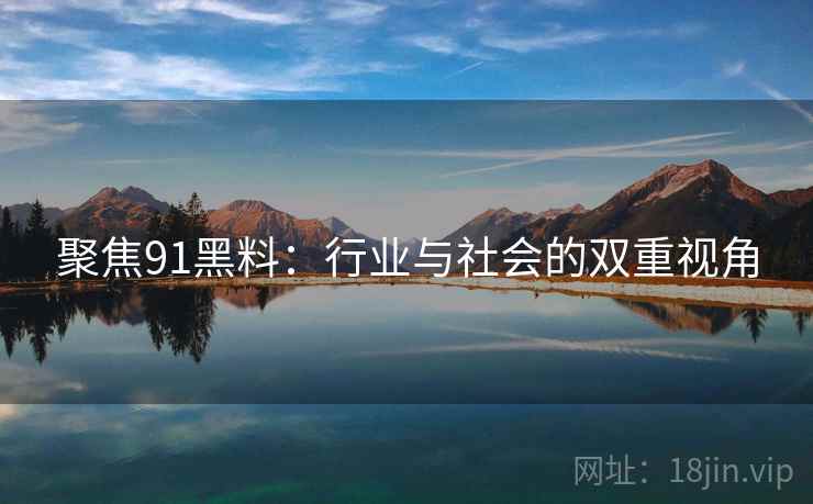 聚焦91黑料:行业与社会的双重视角 聚焦91黑料:行业与社会的双重视角